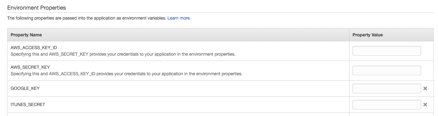 Storing environment variables on elastic beanstalk AWS