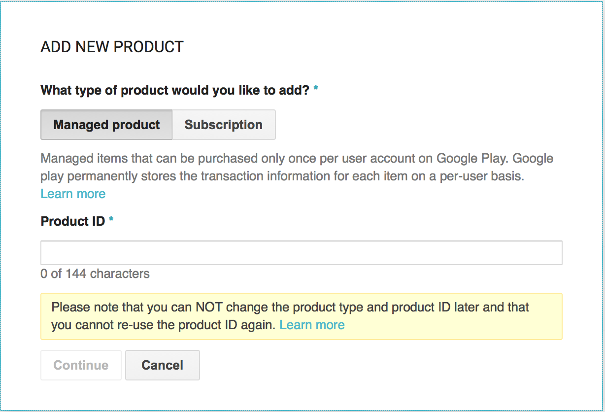 Managed Product Android Google Play